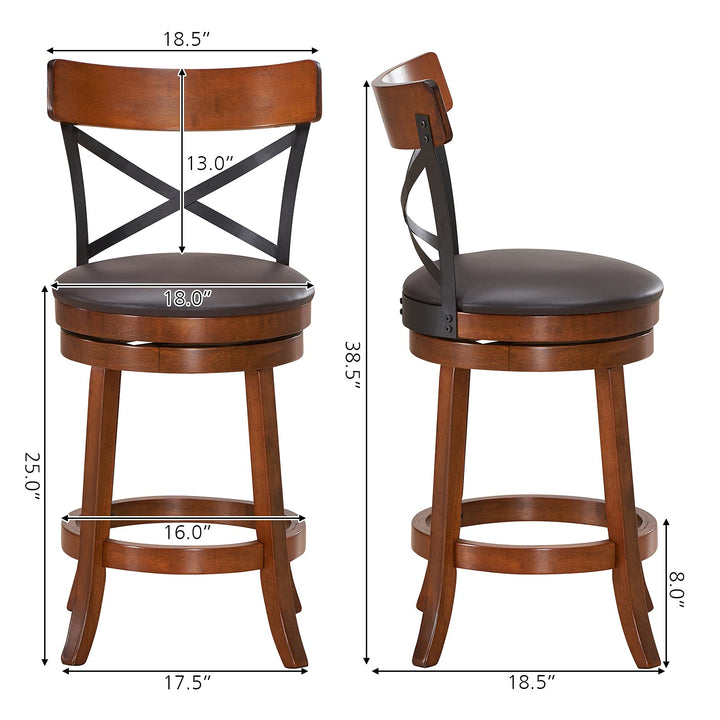 Giantex 25”Height Kitchen Counter Bar Stools for Kitchen Island, Pub, and Restaurant