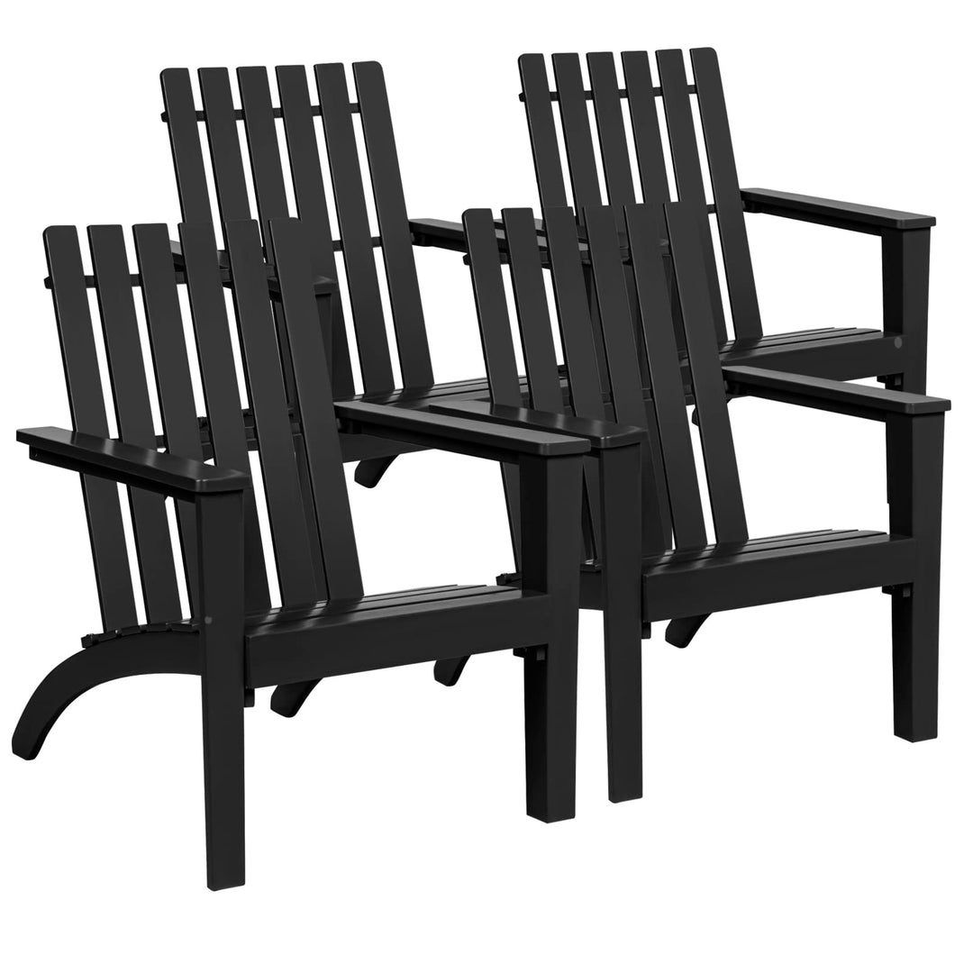Giantex Wooden Adirondack Chair W/Ergonomic Design Outdoor Chair for Yard