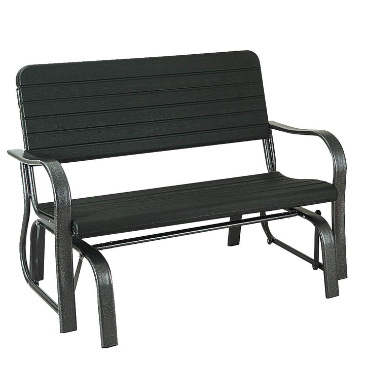 Swing Glider Chair Patio Steel Porch Chair Loveseat Bench for 2 Person