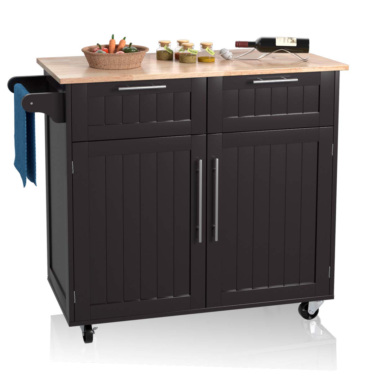 Giantex Kitchen Island Cart Rolling Storage Trolley Cart