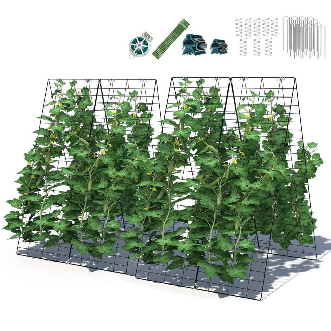 plant trellis amazon 8 Panels Cucumber Trellis, A-Frame Garden Trellis for Plant Climbing