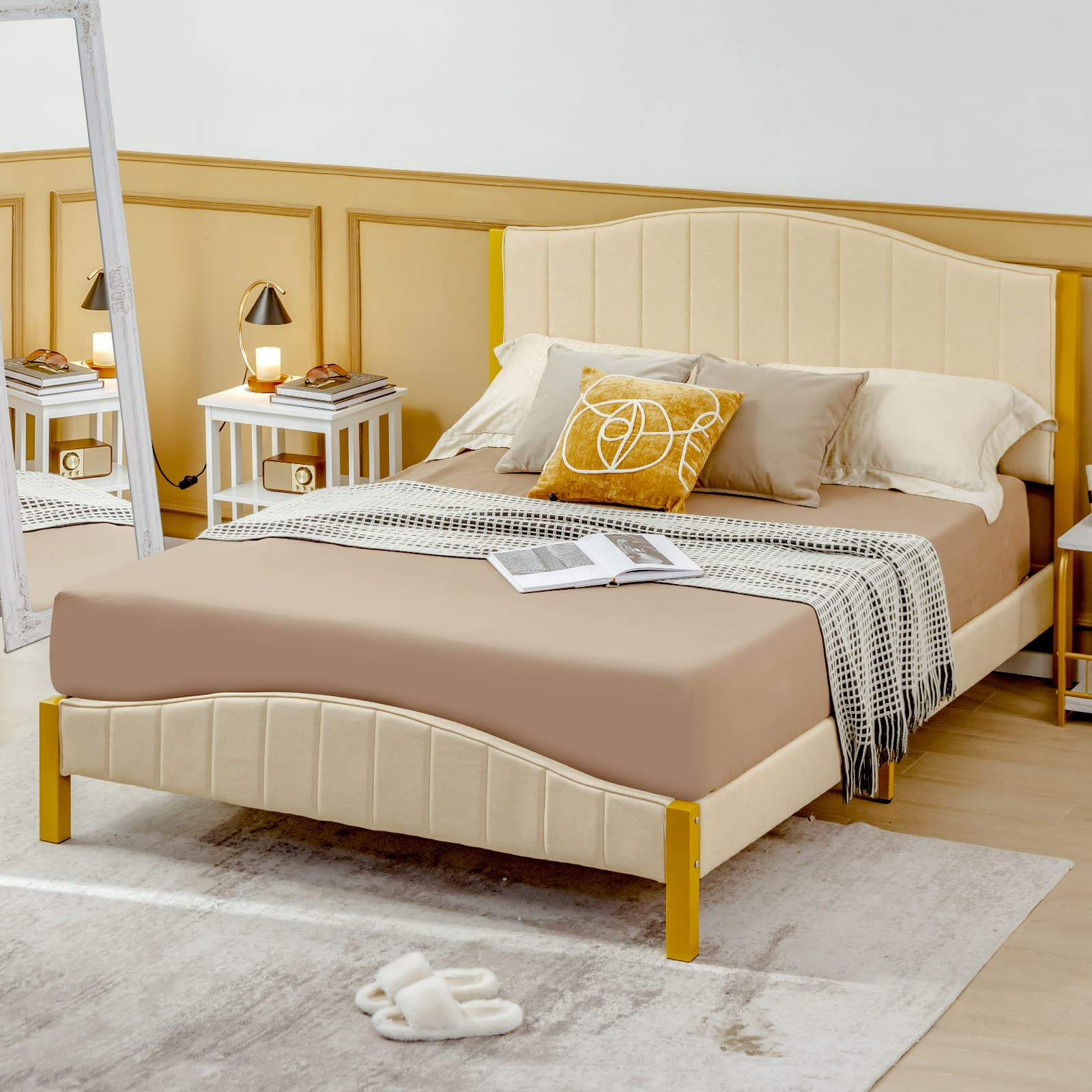 Giantex Full Size Upholstered Bed Frame