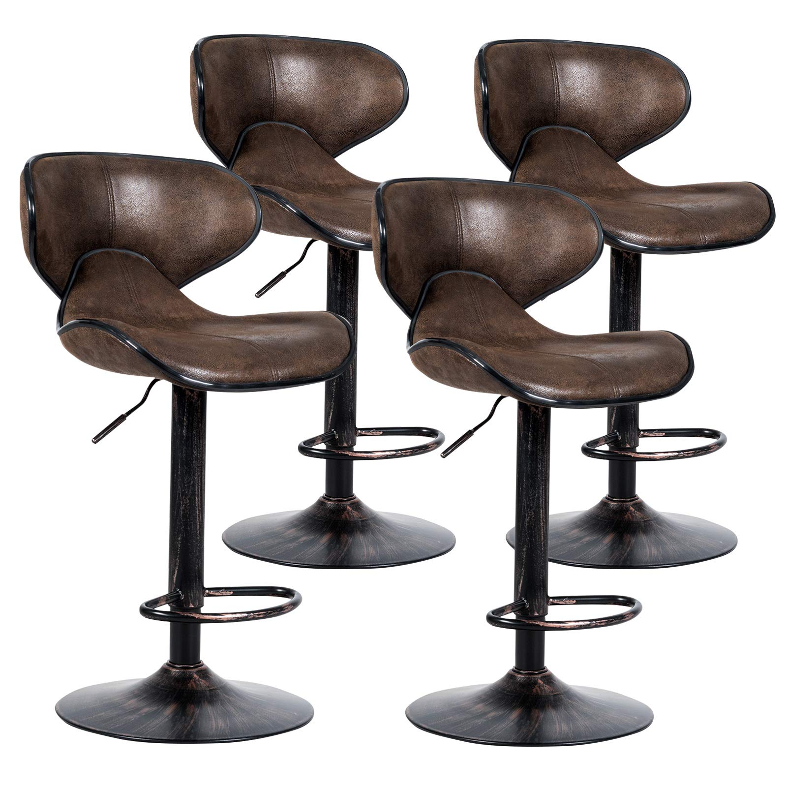 Vintage Barstools, Swivel Bar Stool - Giantex