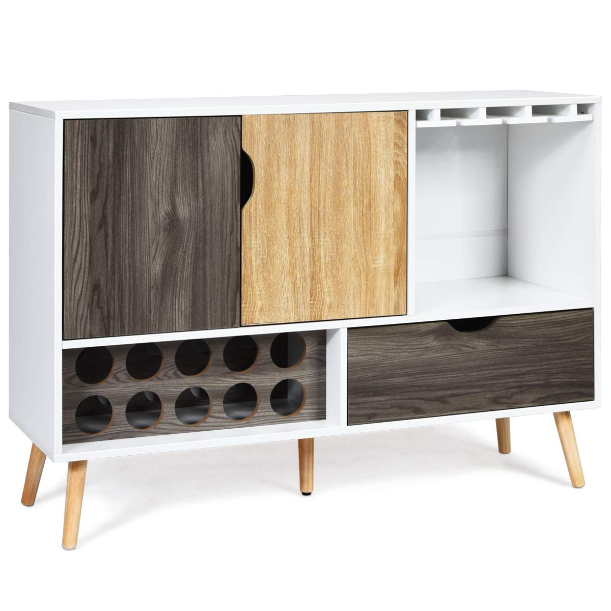 Buffet Sideboard, Storage Credenza, Wood Console Table