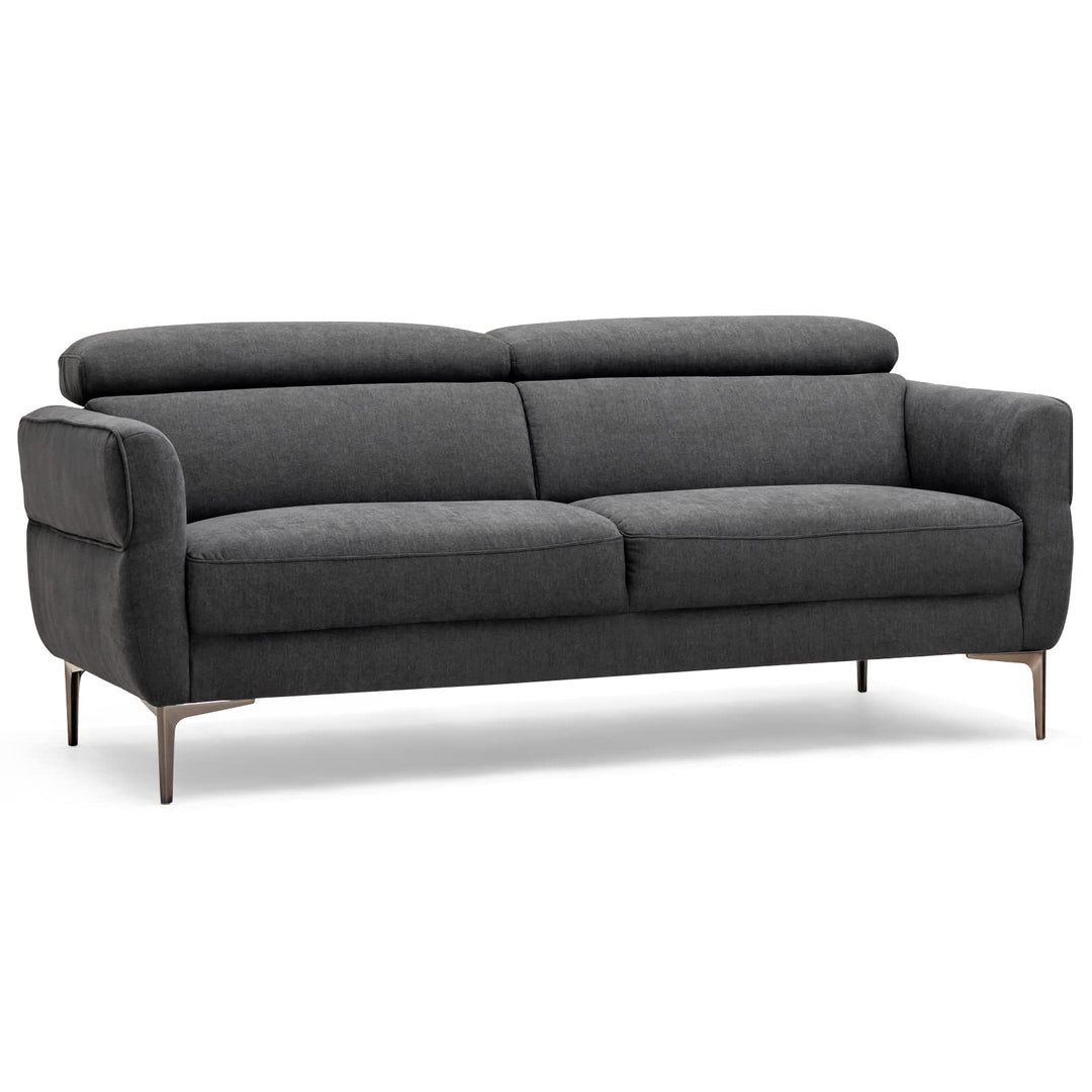 Giantex Couch, Upholstered Loveseat with Lift-up Headrest and Metal Legs