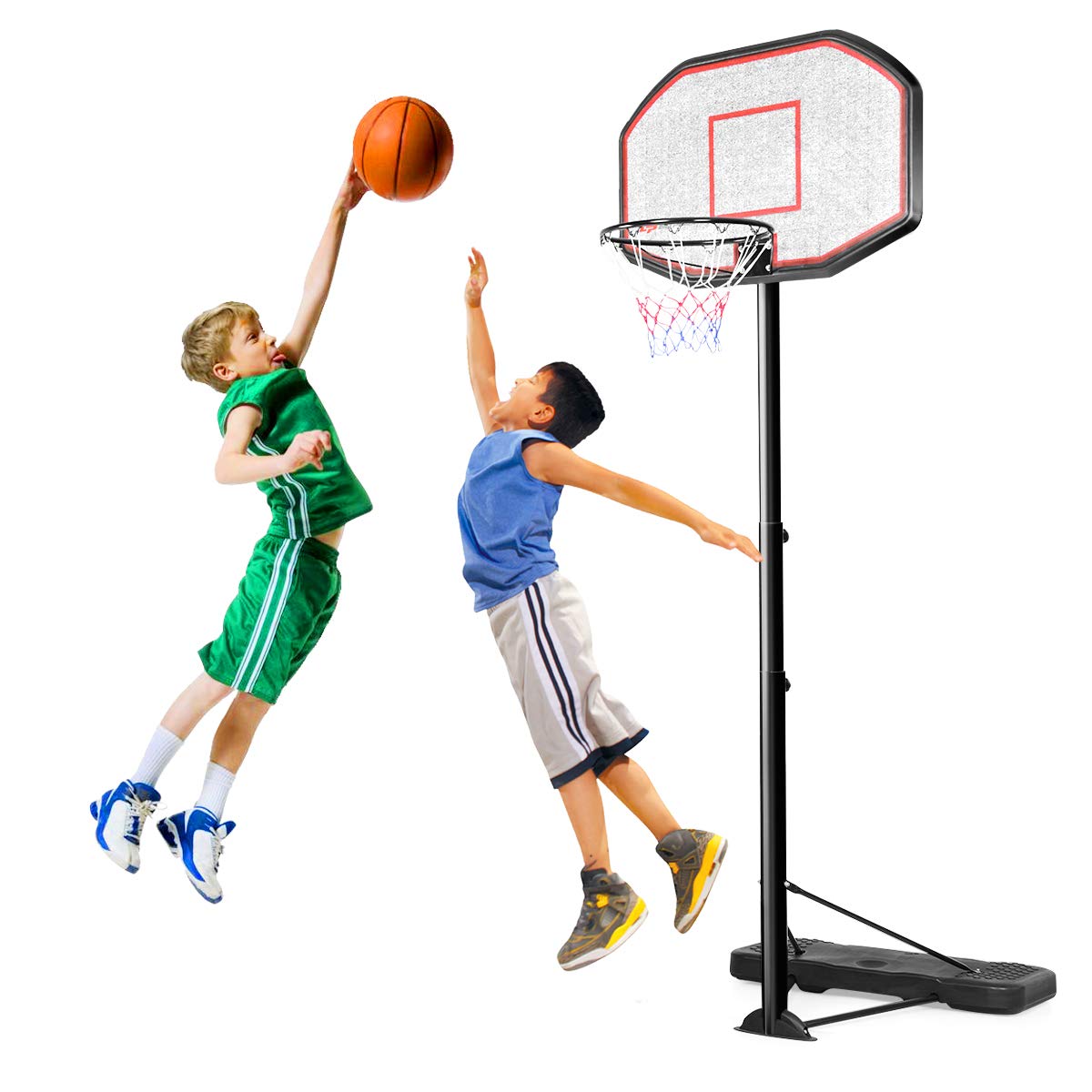 Giantex Portable Basketball Hoop 10 Ft Indoor Outdoor Adjustable Height 6.5'-10'