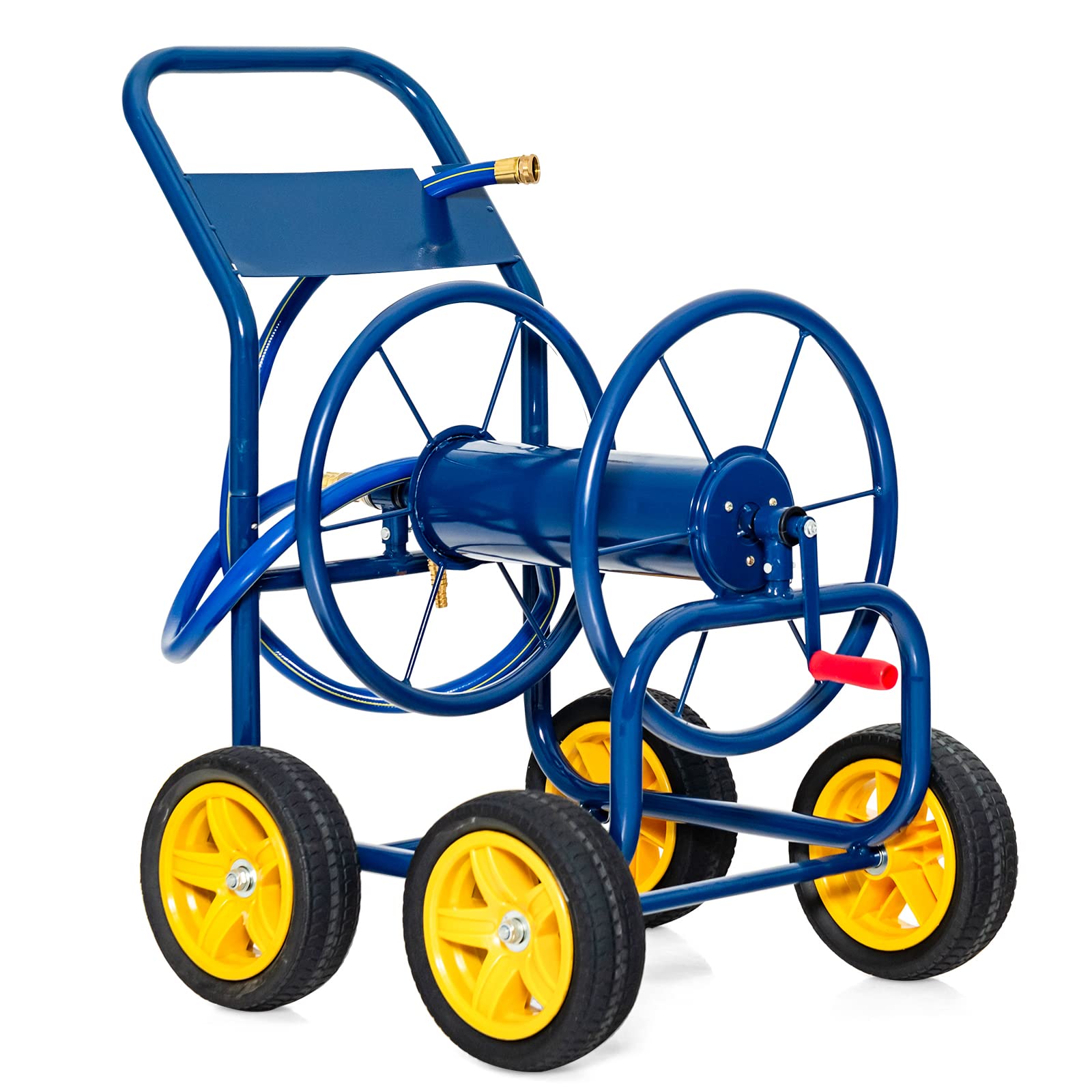 Giantex Garden Hose Reel Cart - Water Hose Cart with 4 Wheels & Non-slip Grip