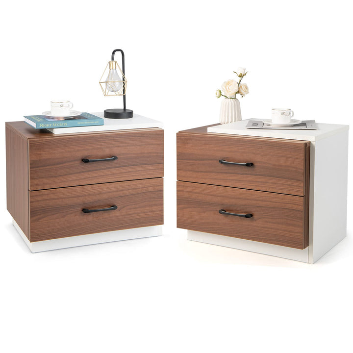 Giantex Modern Nightstand Set of 2 with 2 Drawers