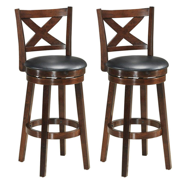 Counter Height Dining Chair, Fabric Upholstered 360 Degree Swivel, PVC Cushioned Seat, Perfect for Dining and Living Room