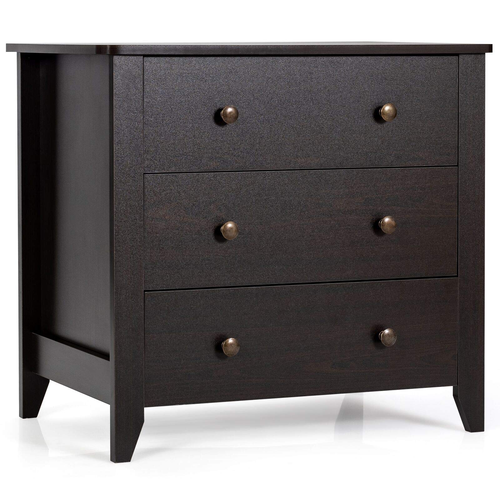 Giantex Modern Simple Dresser 3-Drawers Chest with Solid Curved Legs