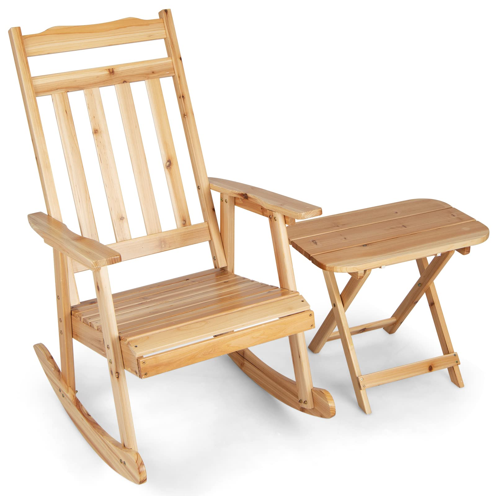 Giantex Outdoor Rocking Chairs Set - Front Rocking Chair