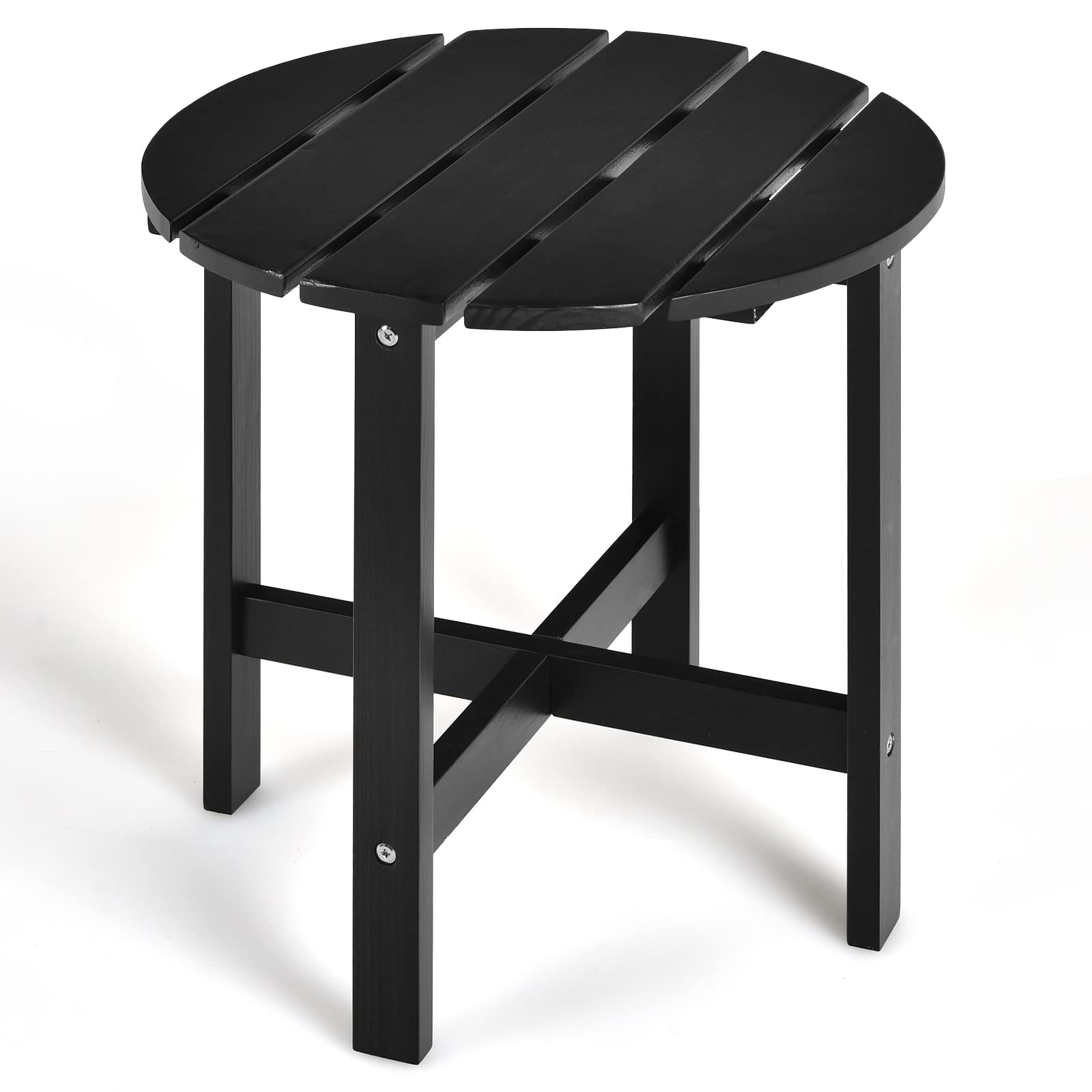 Patio Side Table 18" Outdoor Bistro Table with Stable Cruciform Structure