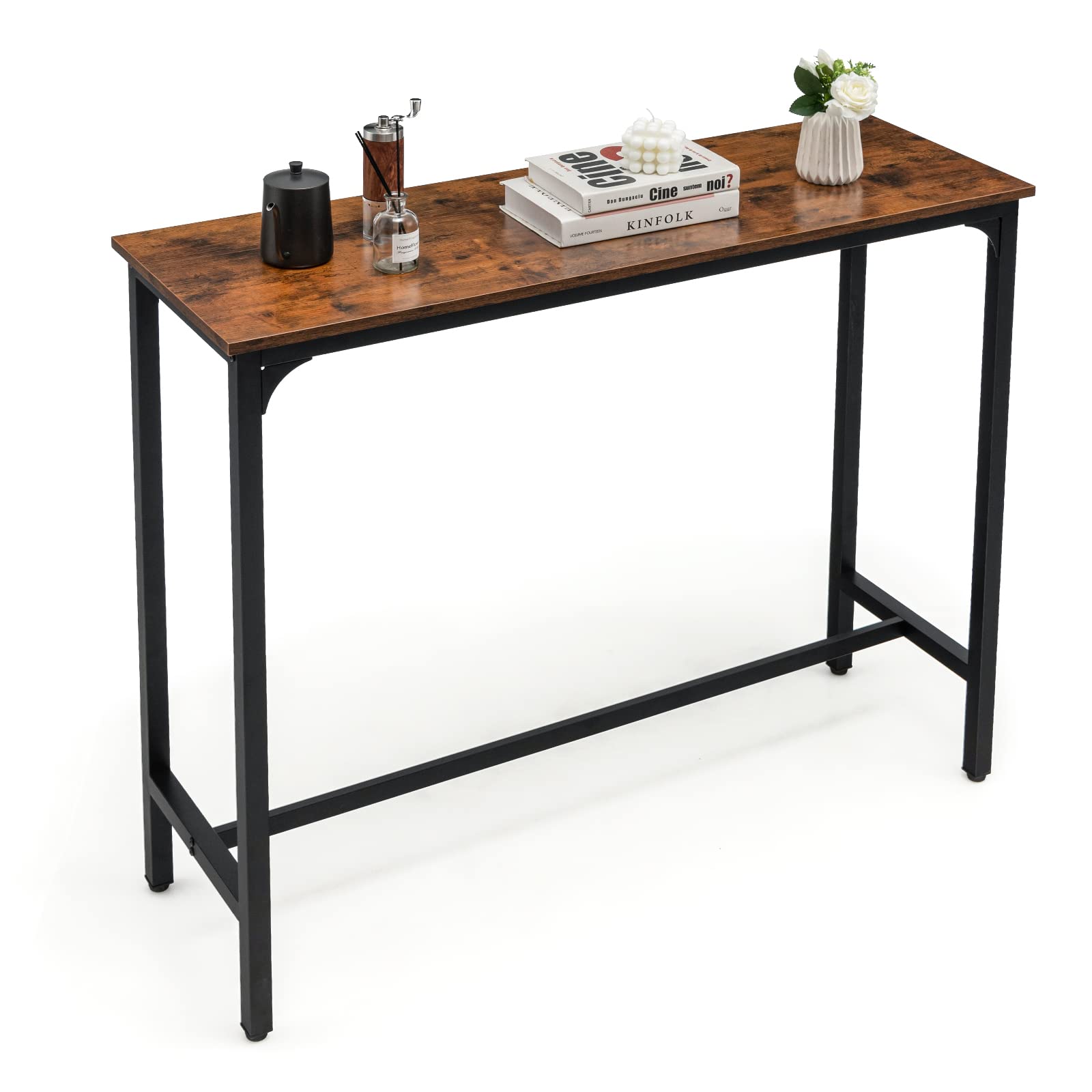 Giantex 48" Narrow Console Table - Long Bar Table, Rectangular Kitchen Dining Table