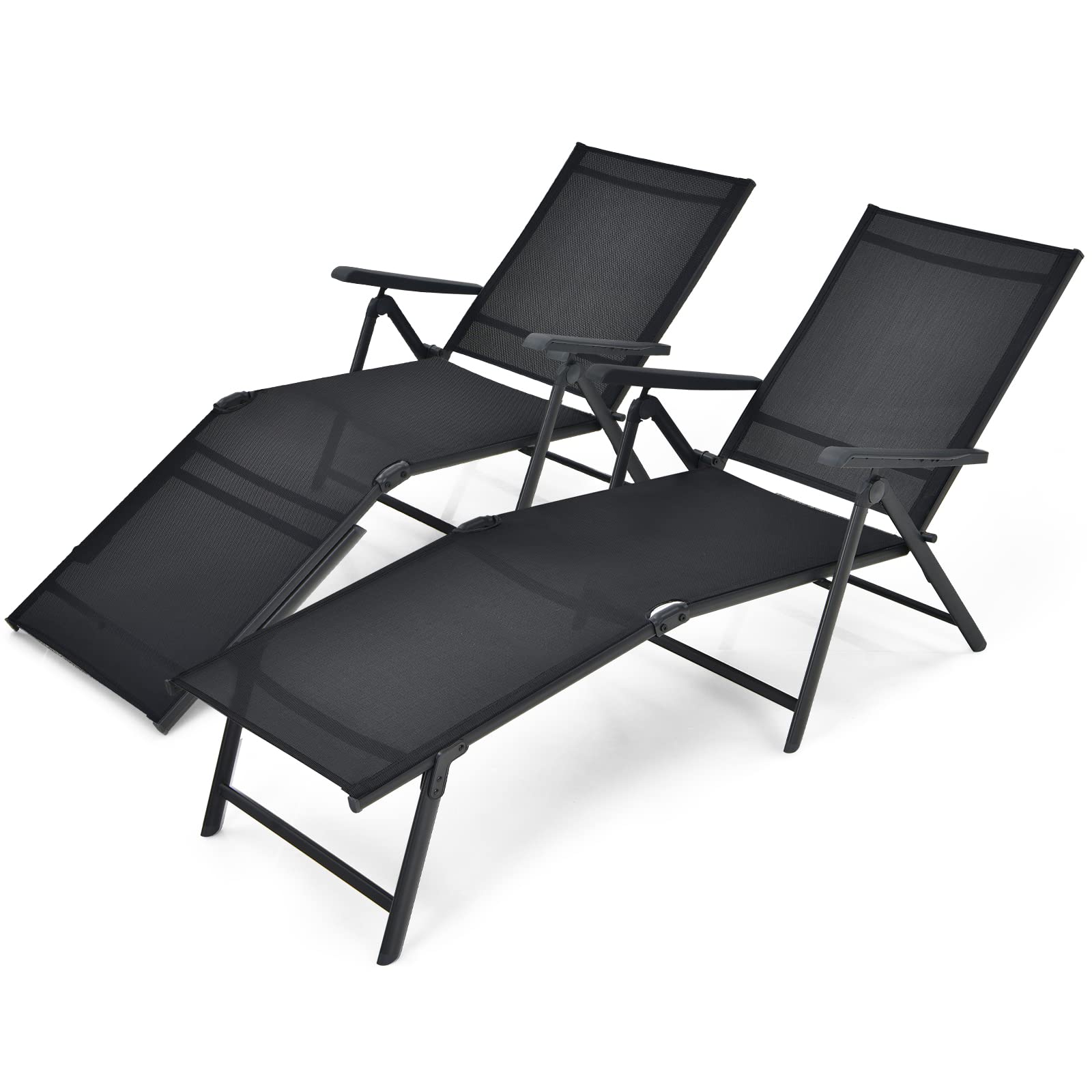 Outdoor Sunbathing Chair W/ 5-Position Backrest | Patio Lounge Chair