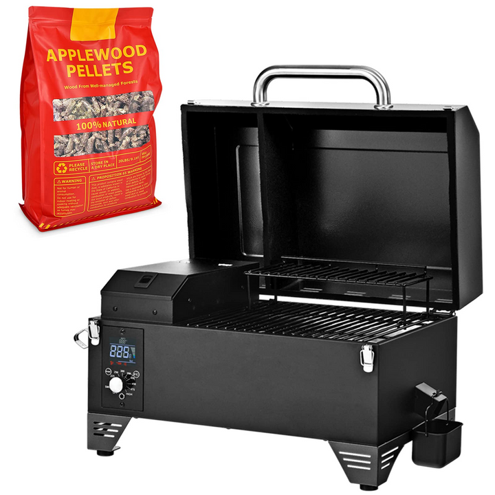 Giantex Portable Pellet Smoker Grill Set, 8-in-1 Electric Tabletop Pellet Grill