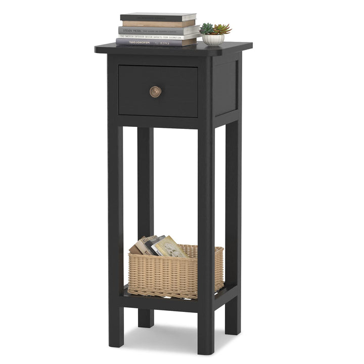 Small End Table | Wooden Slim Side Table for Small Space