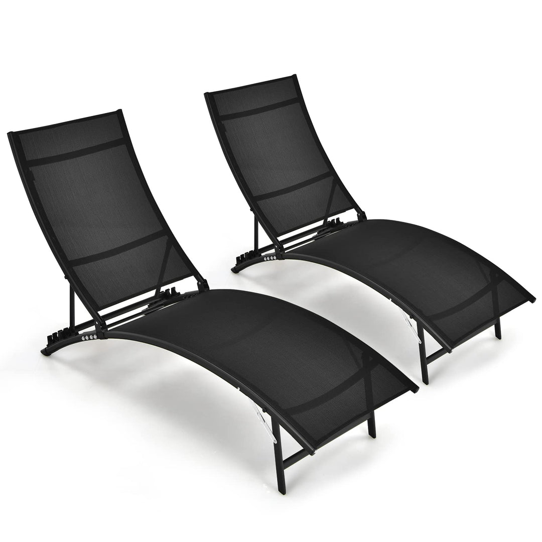 Giantex Outdoor Chaise Lounge Set of 2, Foldable Pool Lounge Chairs