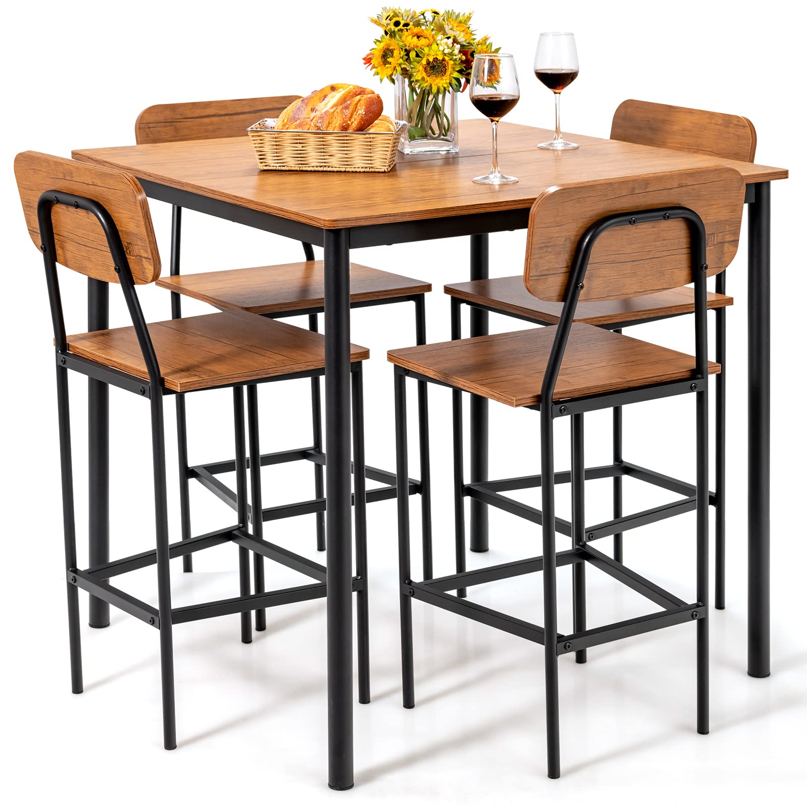 5-Piece Dining Table Set - Giantex