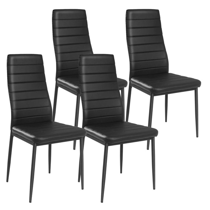 Giantex Set of 4 Dining Chairs, Upholstered Dining Side Chairs with Stain-Proof PVC Leather
