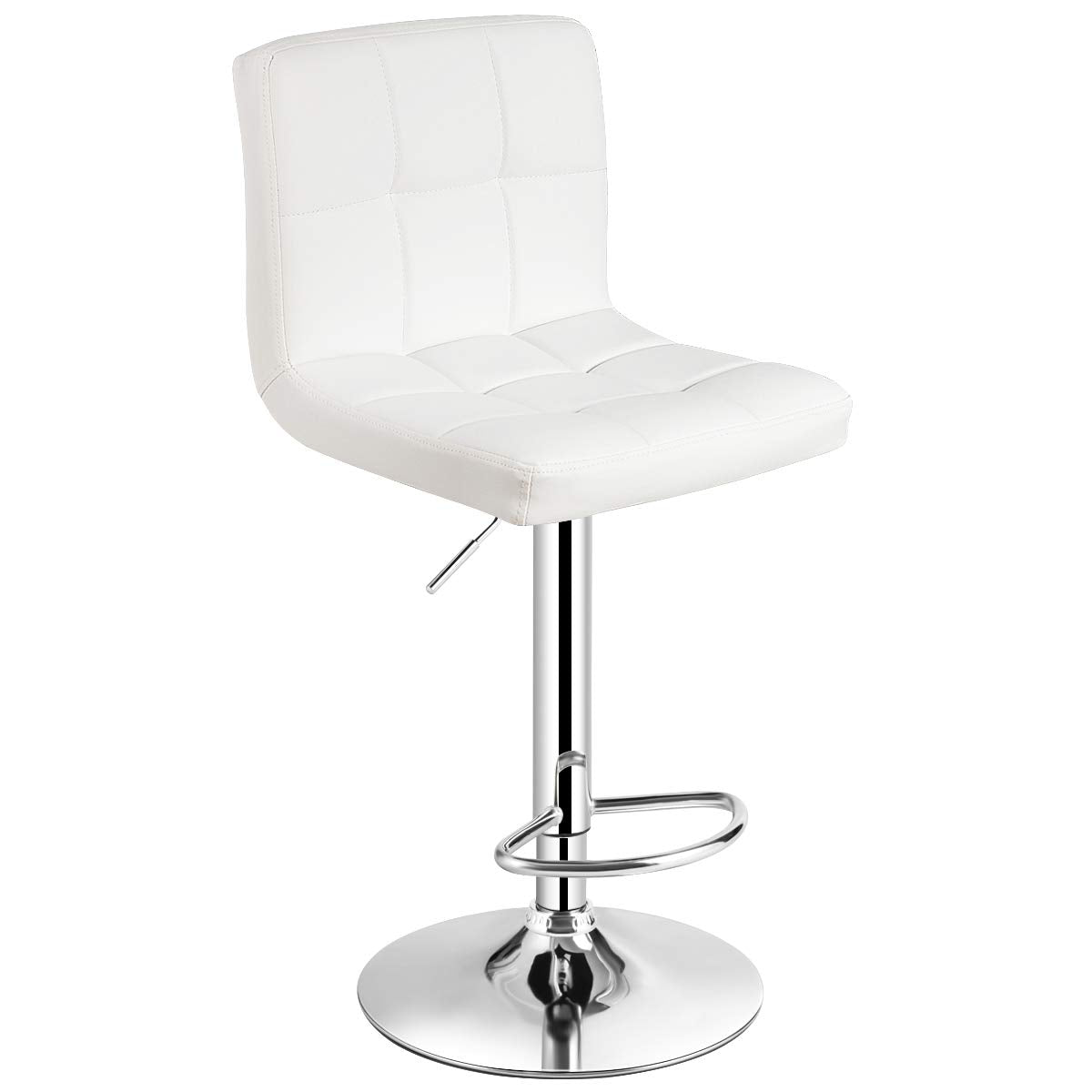 Giantex Bar Stool, Modern Swivel Adjustable Armless Barstools, Square Counter Height PU Leather Bar Stools