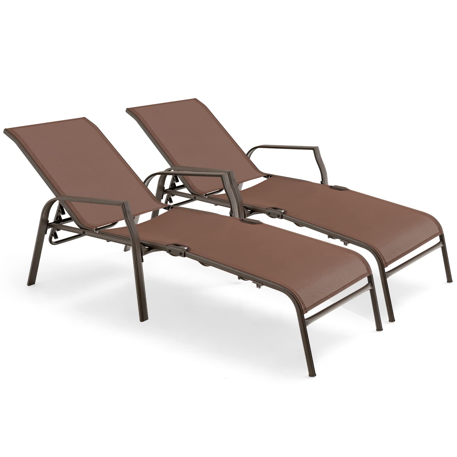 Giantex Set of 2 Outdoor Chaise Lounge Chair