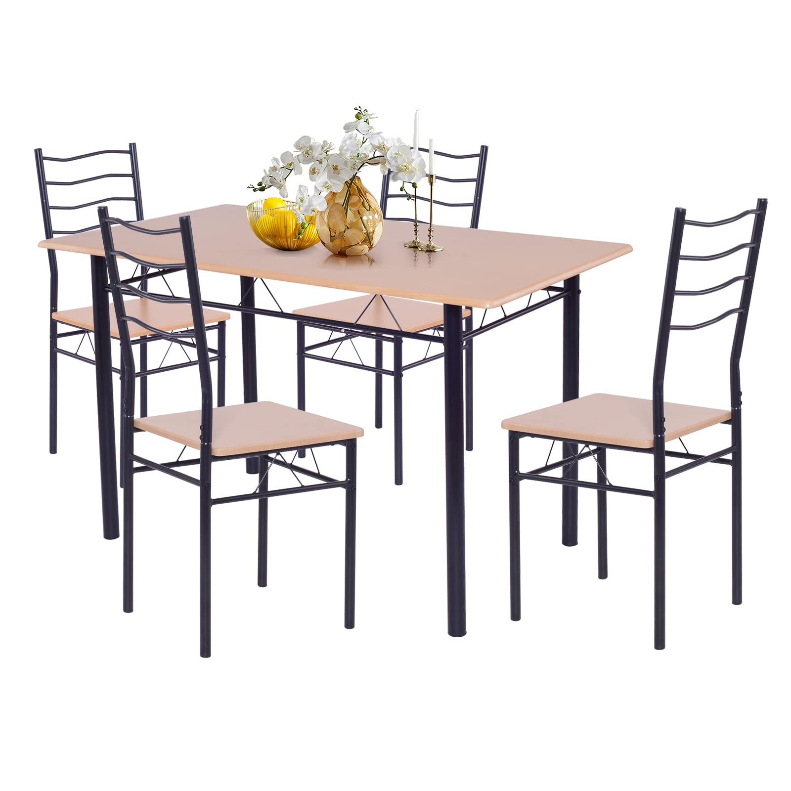 Giantex Modern 5 Piece Dining Table Set for 4 Chair