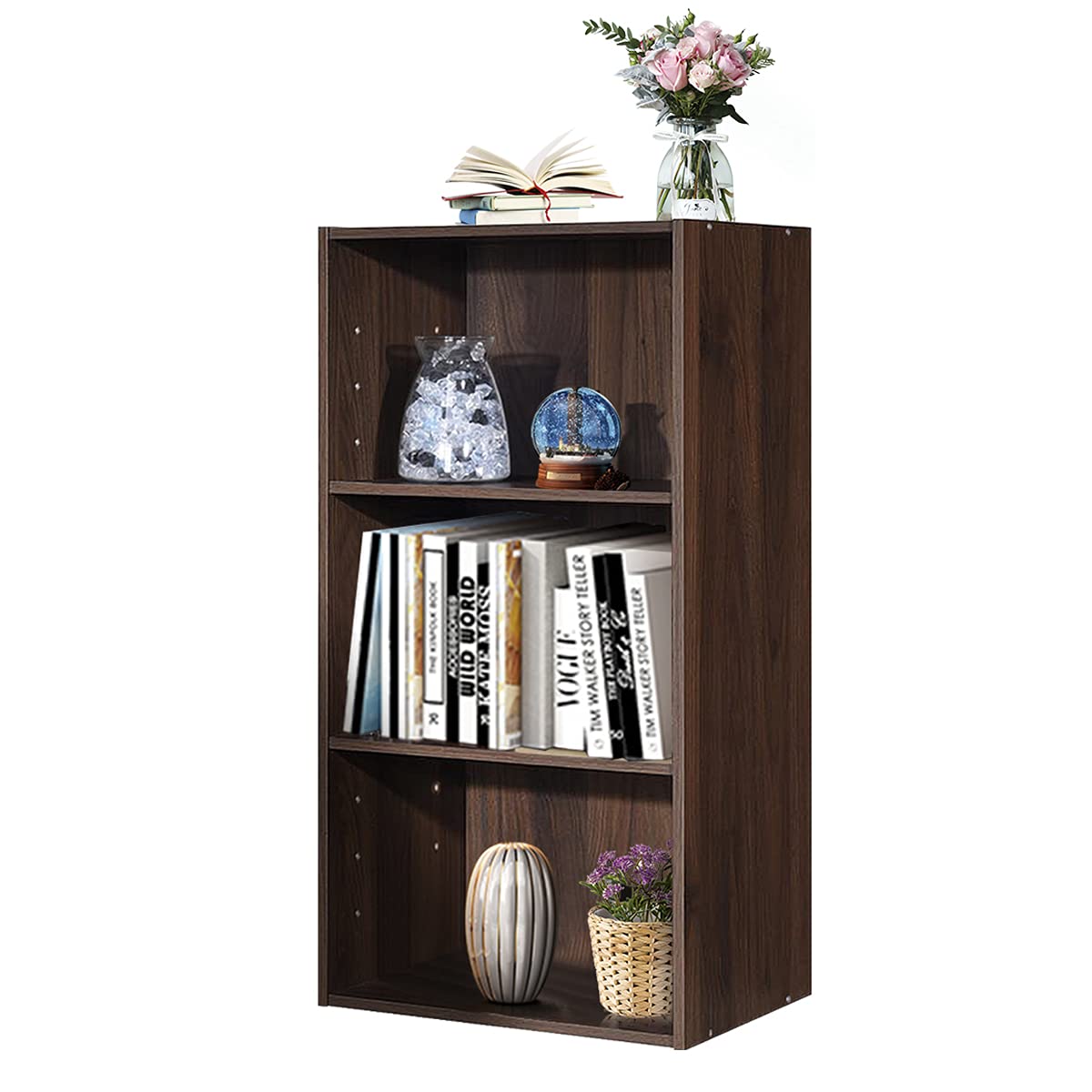 3 Shelf Bookcase Book Shelves Open Storage Cabinet