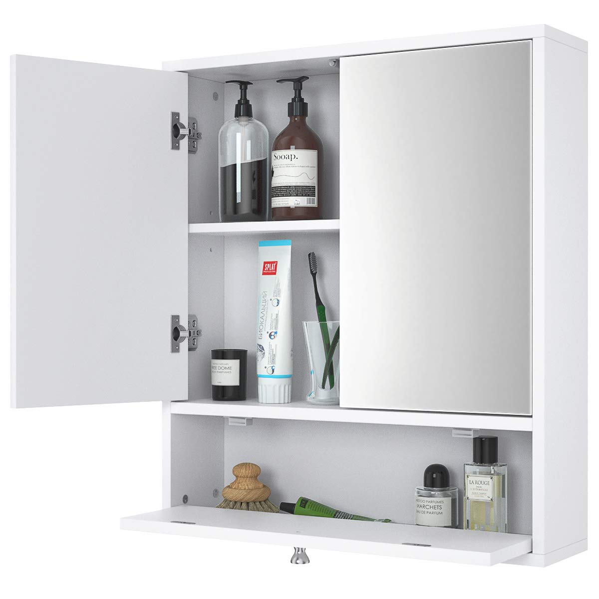 Giantex Bathroom Cabinet Wall Mounted Mirrored Storage Organizer