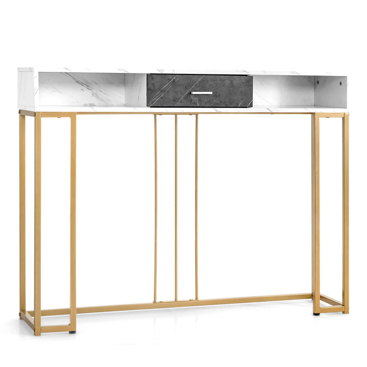 Giantex Console Table with Drawer - Sofa Side Table with Anti-Toppling Device & Adjustable Foot Pads