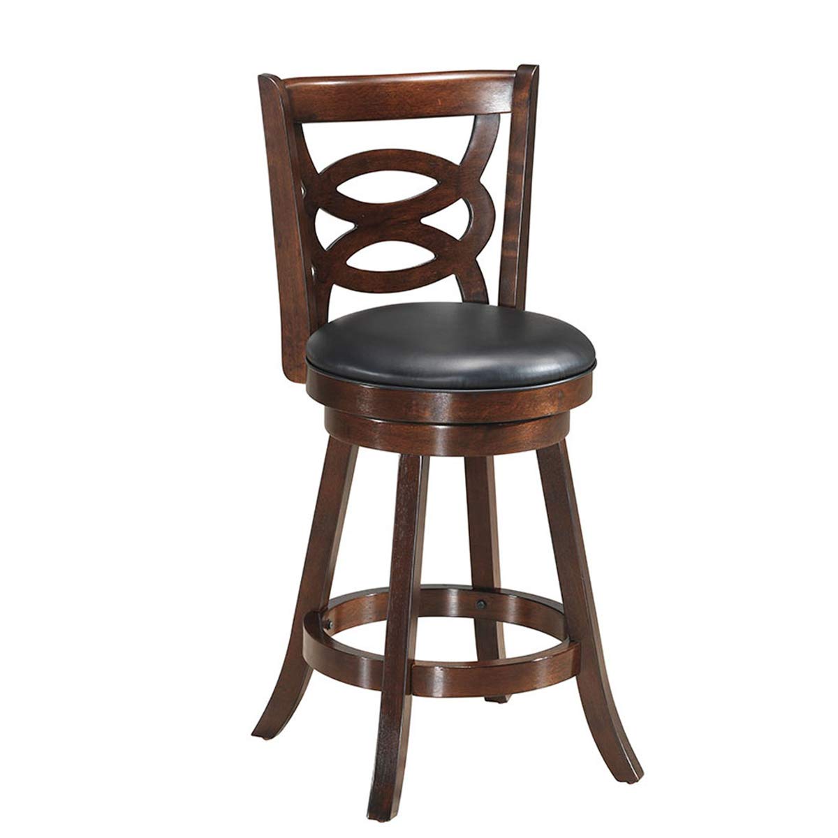 Giantex Bar Stools, Counter Height Dining Chair, Fabric Upholstered 360 Degree Swivel