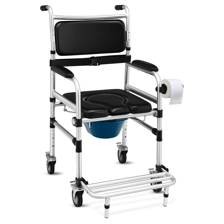 Giantex 3 in 1 Lightweight Shower Commode Wheelchair