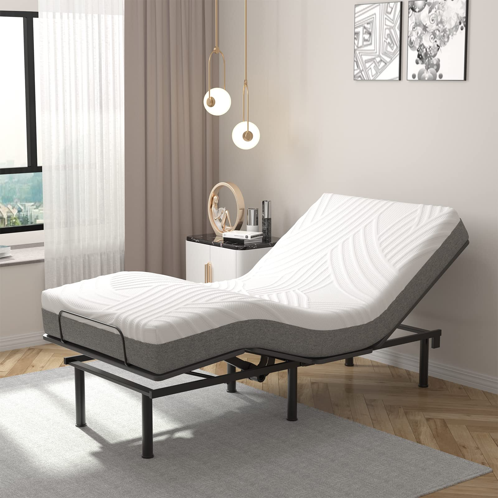 Twin XL Adjustable Bed Frame - Giantex