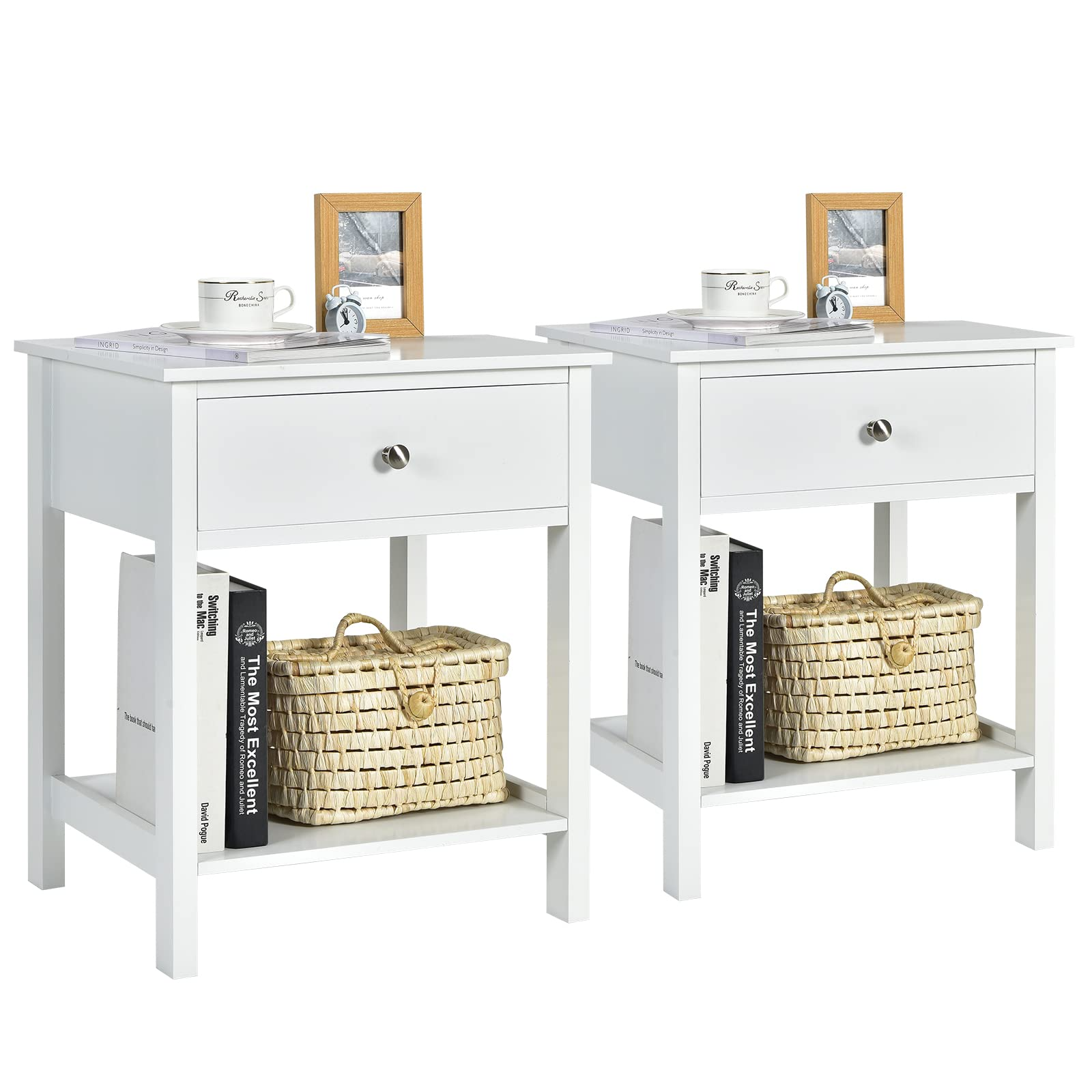 Multifunctional Bedside Sofa Side Table, Accent Home Furniture w/Stable Frame