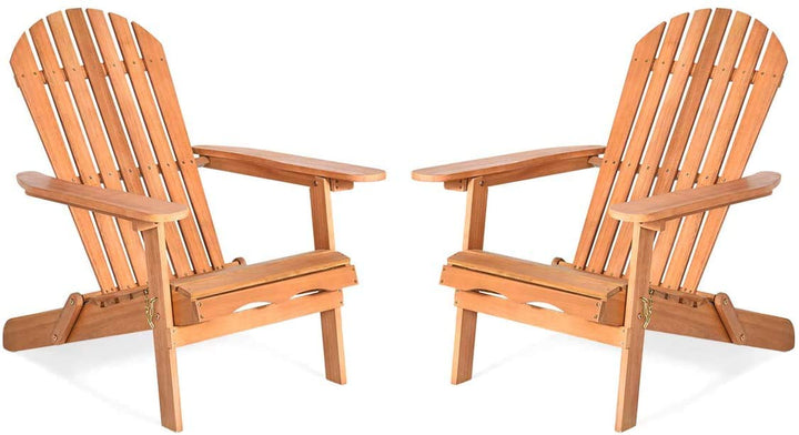 Giantex Adirondack Chair Wooden and Foldable Outdoor Lounger Chair 34"X28"X35.5"