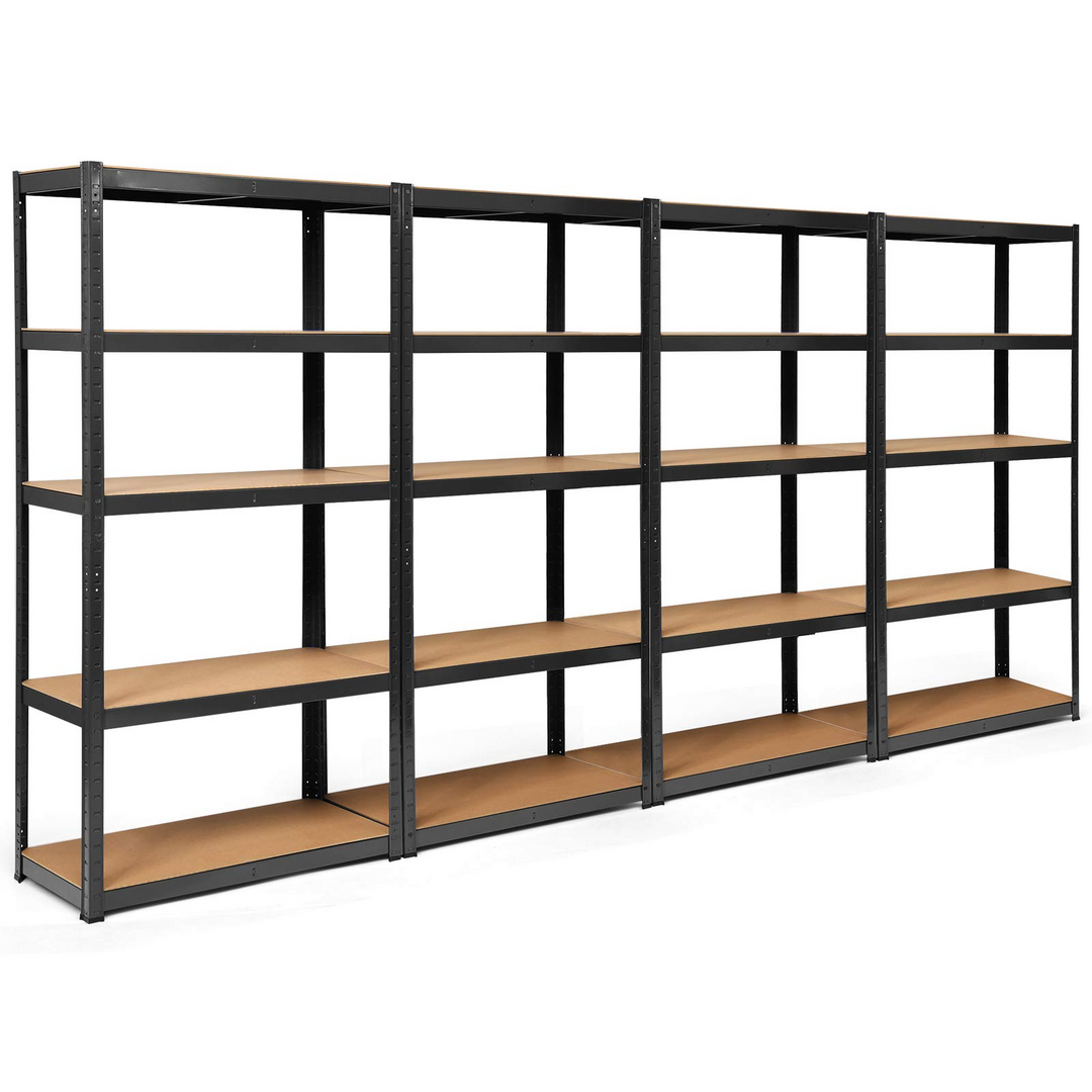 Giantex 2 Pieces Shelving Rack Storage Shelf Steel Garage Utility Rack 5-Shelf Adjustable Shelves