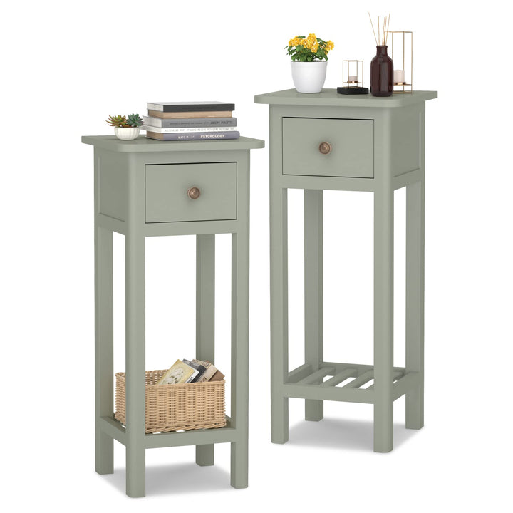 Small End Table | Wooden Slim Side Table for Small Space