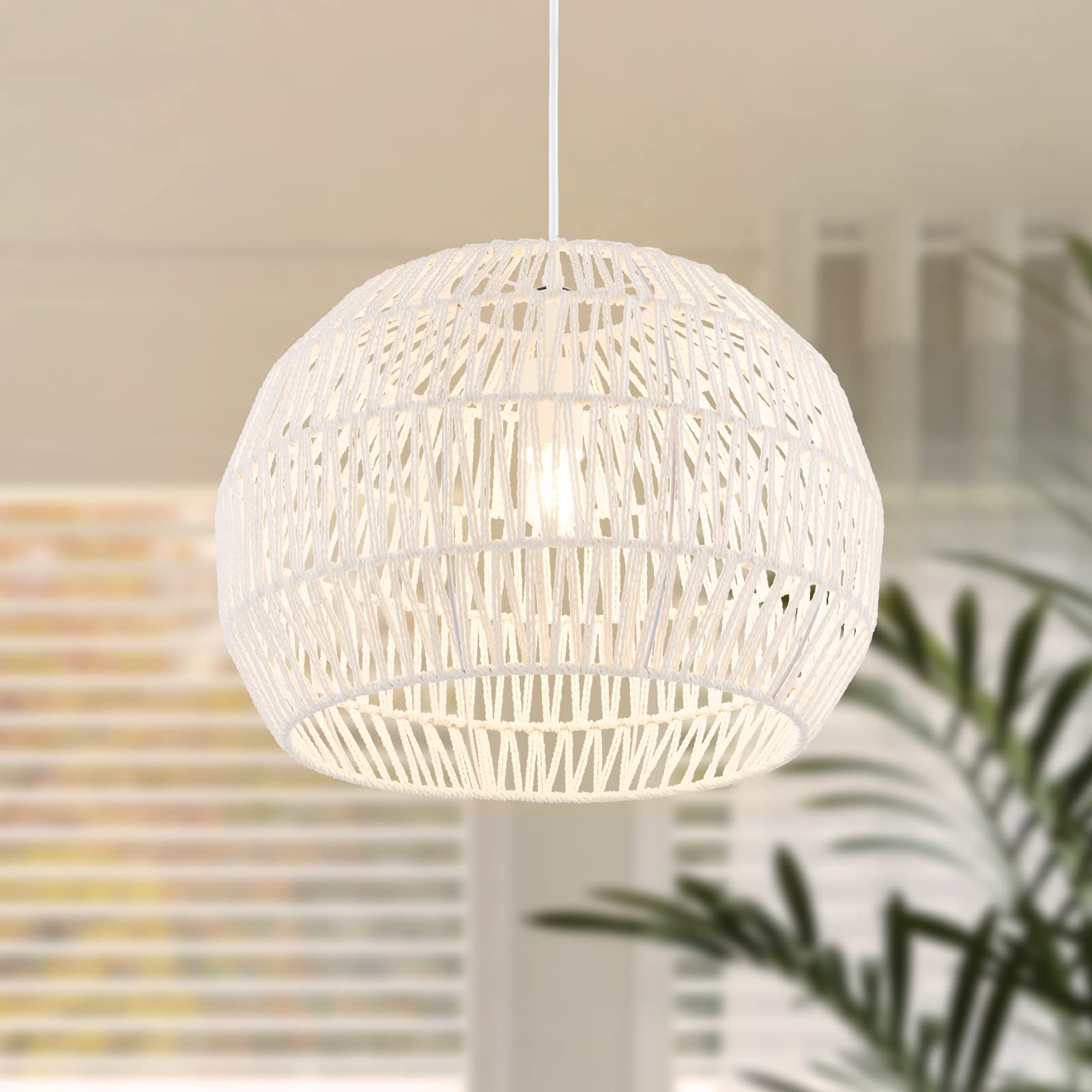 Giantex Farmhouse Rattan Pendant Lights