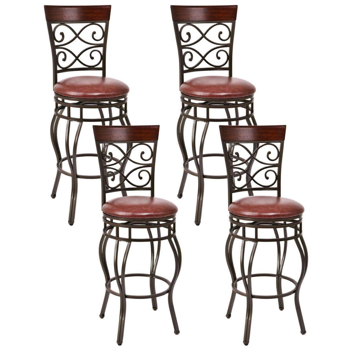 Giantex Bar Stools Set of 2, 360 Degree Swivel, 30" Counter Height Bar Stools