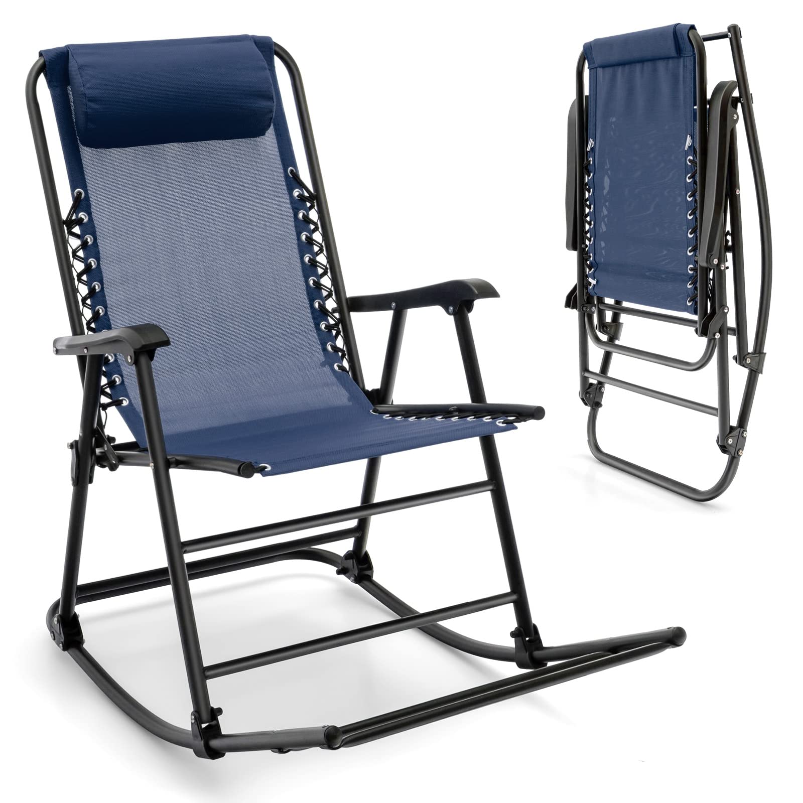 Giantex Rocking Camping Chair Folding - Outdoor Rocker Camping Chair