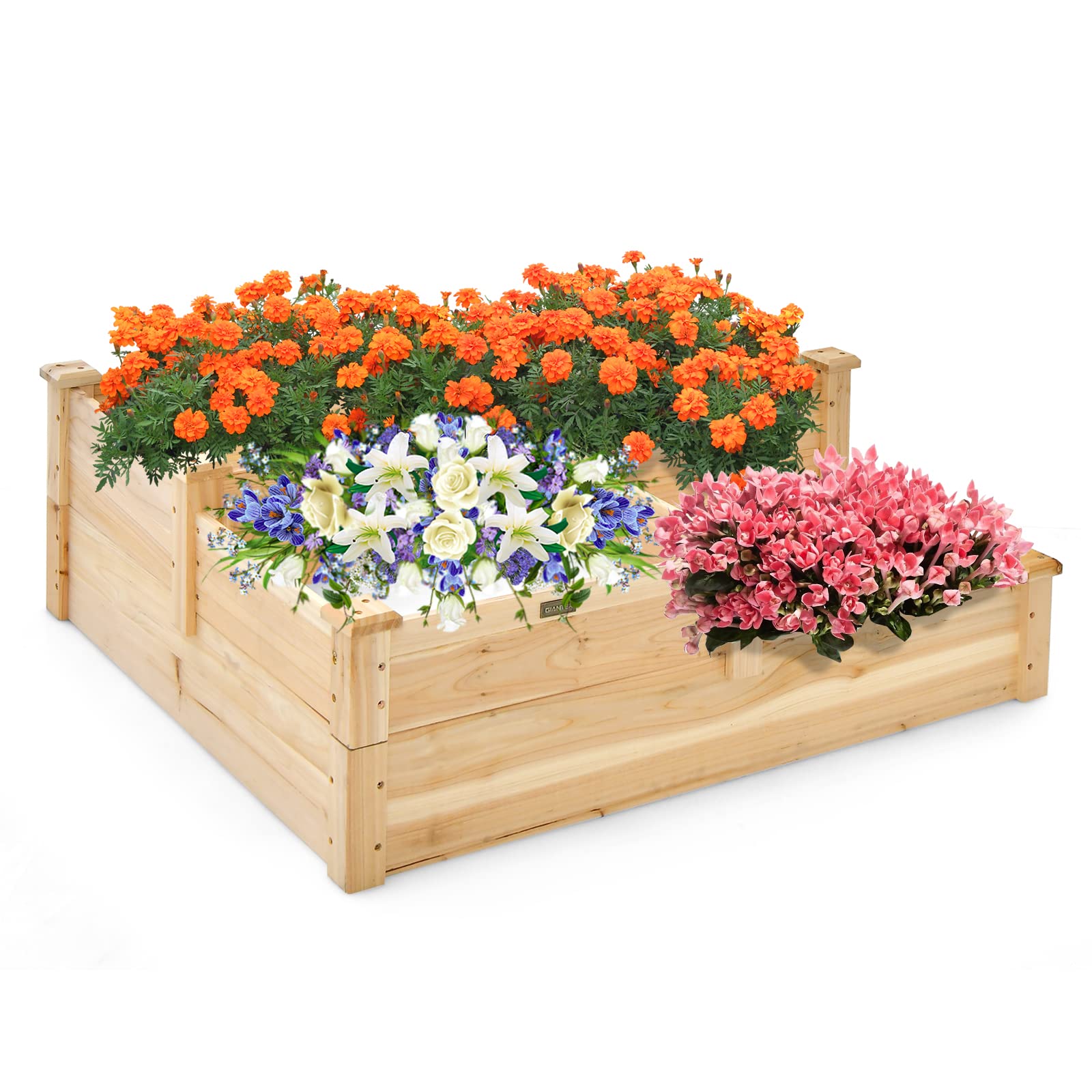 Giantex Raised Garden Bed, Wood Planter Box for Vegetables Flowers Fruit Herb, Easy Assembly (42.5" Lx34.5 Wx14.5 H)