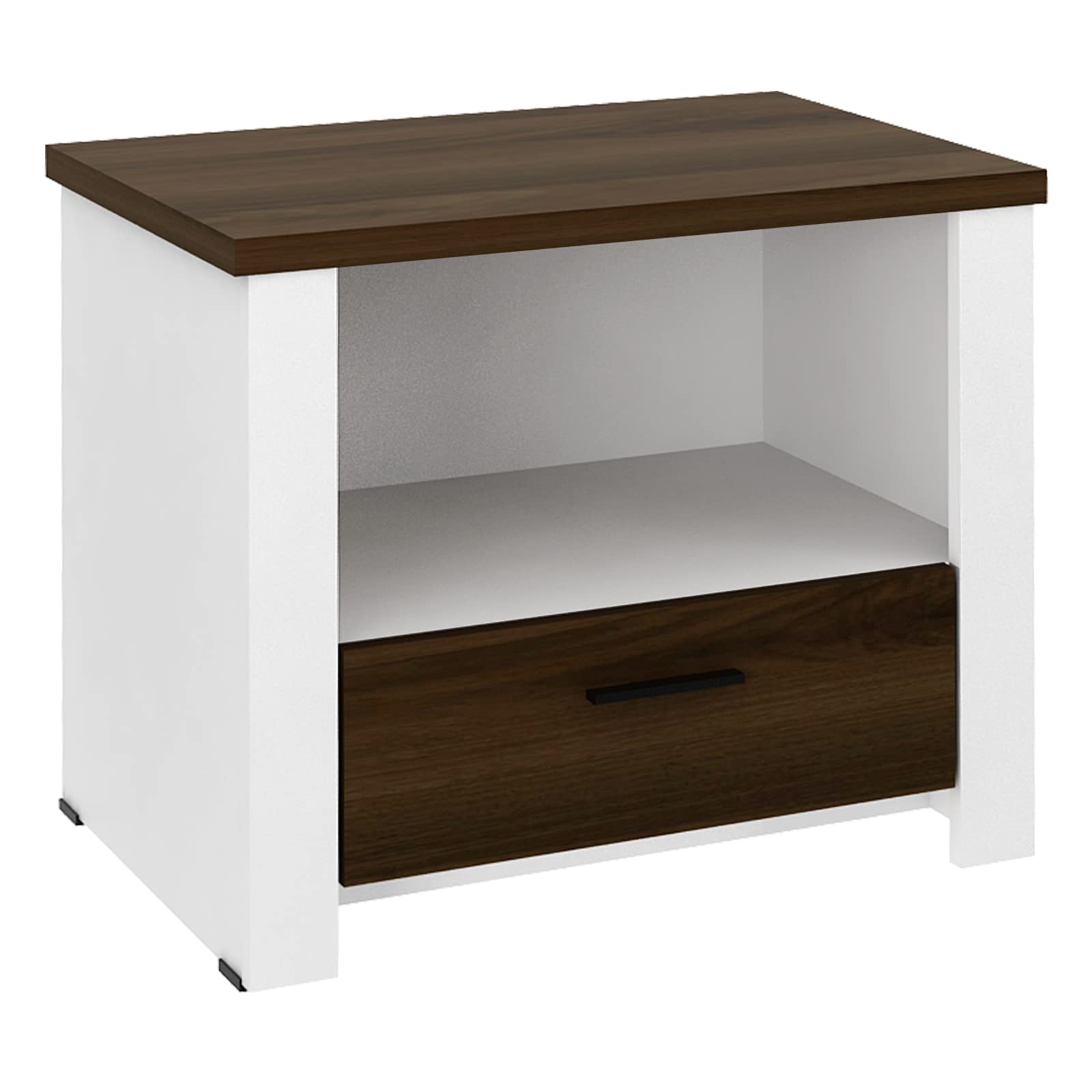 Giantex Nightstand, End Table with Glide Sliding Drawer & Open Cabinet, Modern Sofa Side Table for Living Room