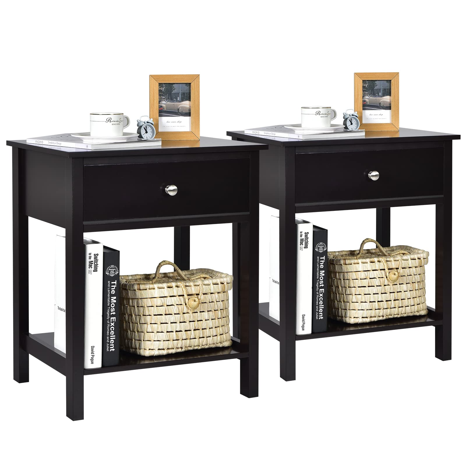 Multifunctional Bedside Sofa Side Table, Accent Home Furniture w/Stable Frame