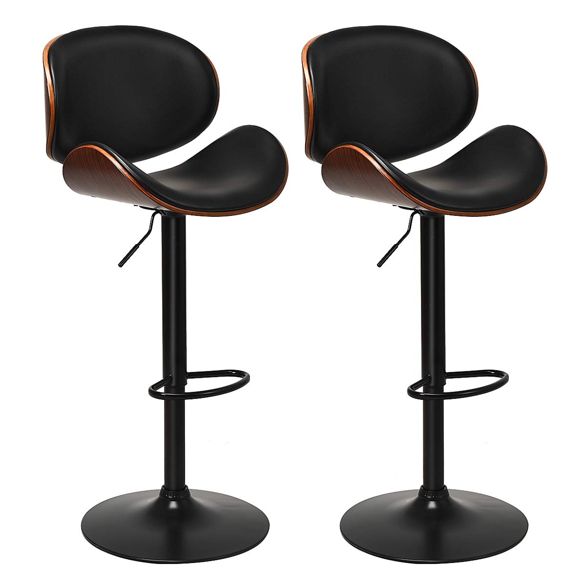 Giantex Bar Stools Set of 2, Adjustable Swivel Barstools with Back