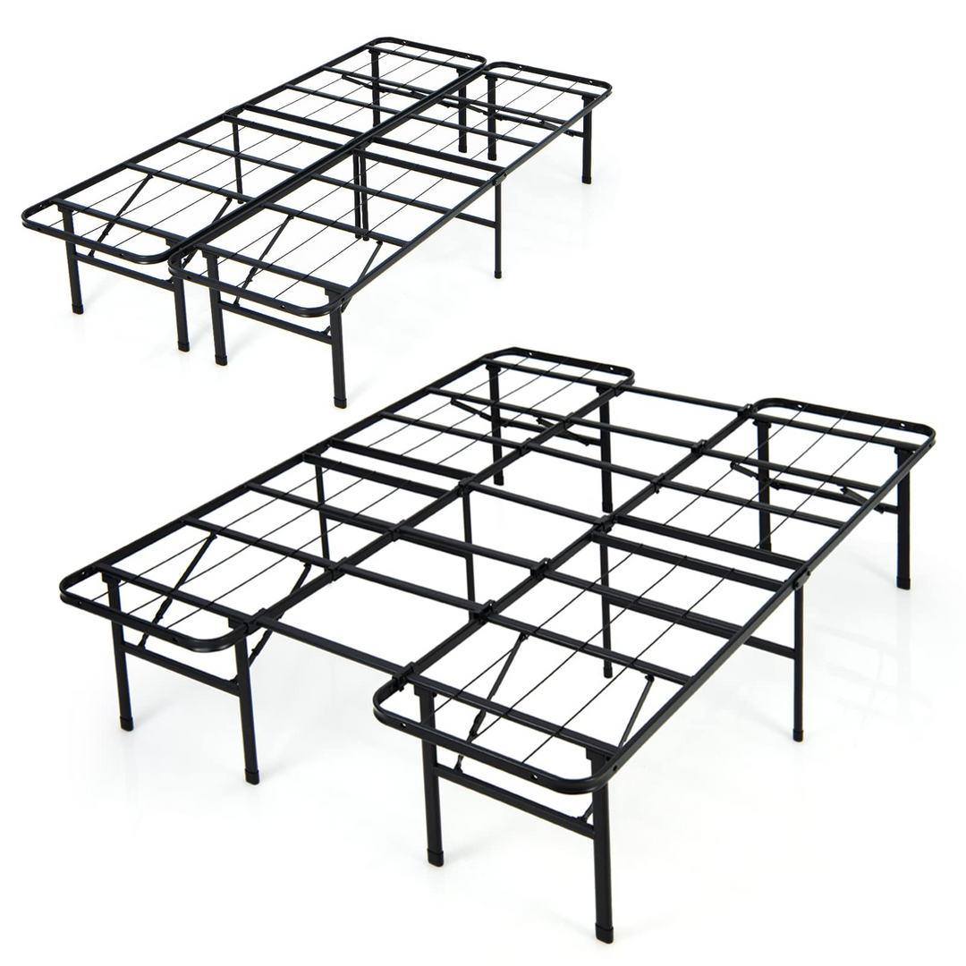 Giantex Folding Bed Frame Steel Platform Bed Twin/Full Size Portable Bed