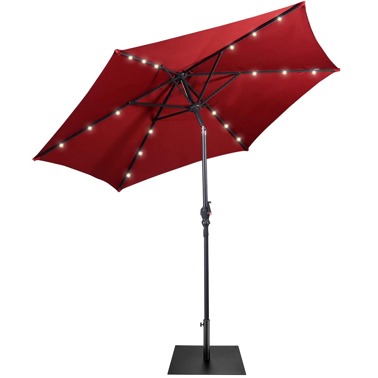 Giantex Patio Umbrella with Umbrella Base Stand 40 LBS Steel