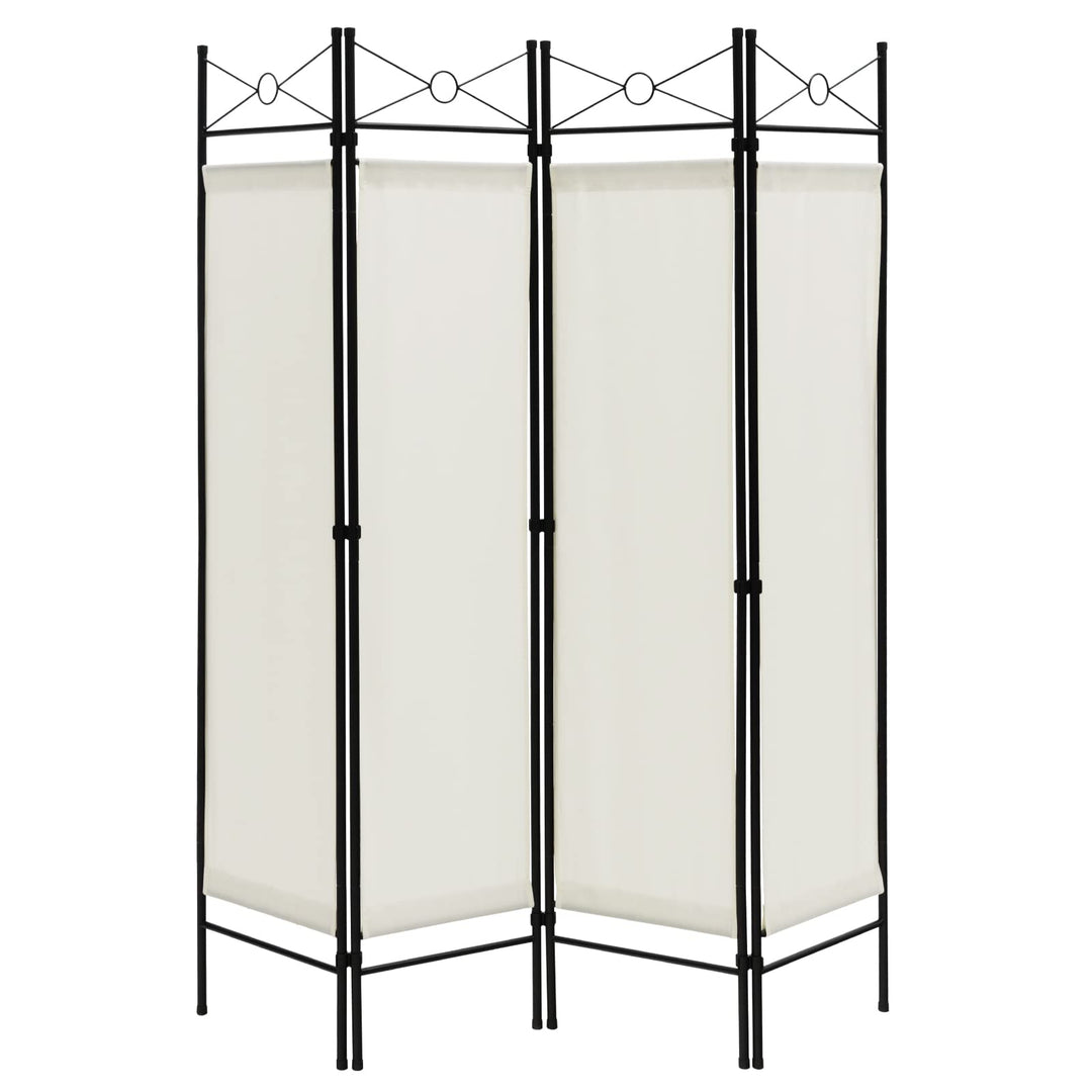 4 Panel Room Divider | 6 Ft Steel Frame Folding Privacy Screen