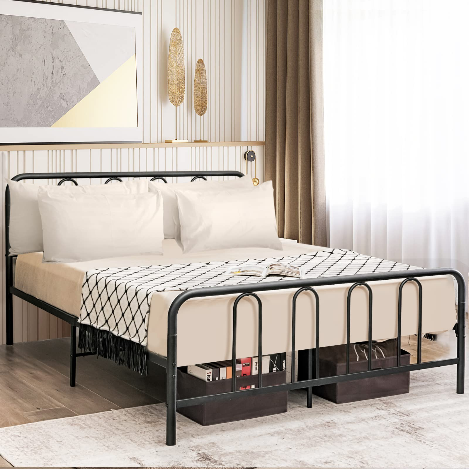 Giantex Full Size Metal Bed Frame, Modern Bed Frame