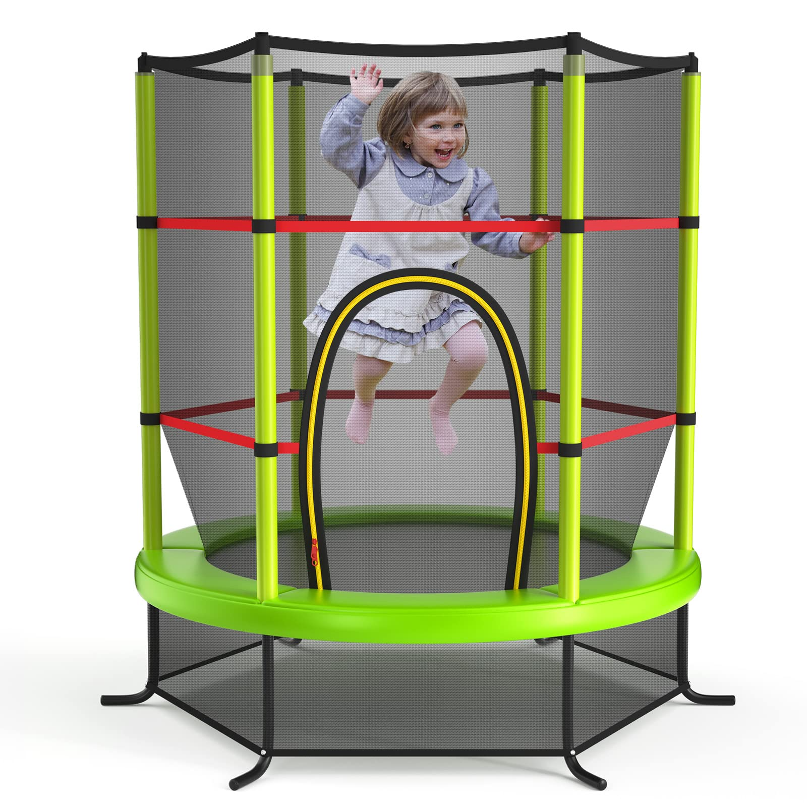 55" Kids Trampoline with Safety Enclosure Net - Giantex