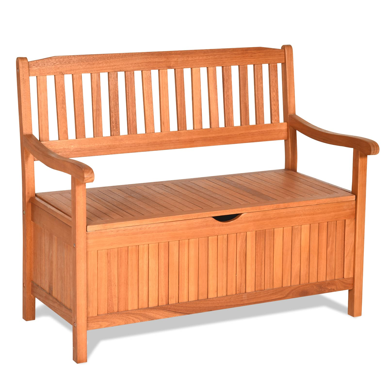Giantex Patio Bench with Storage, Outdoor Deck Box with Seating for Pool Front Porch Garden Lawn Decor