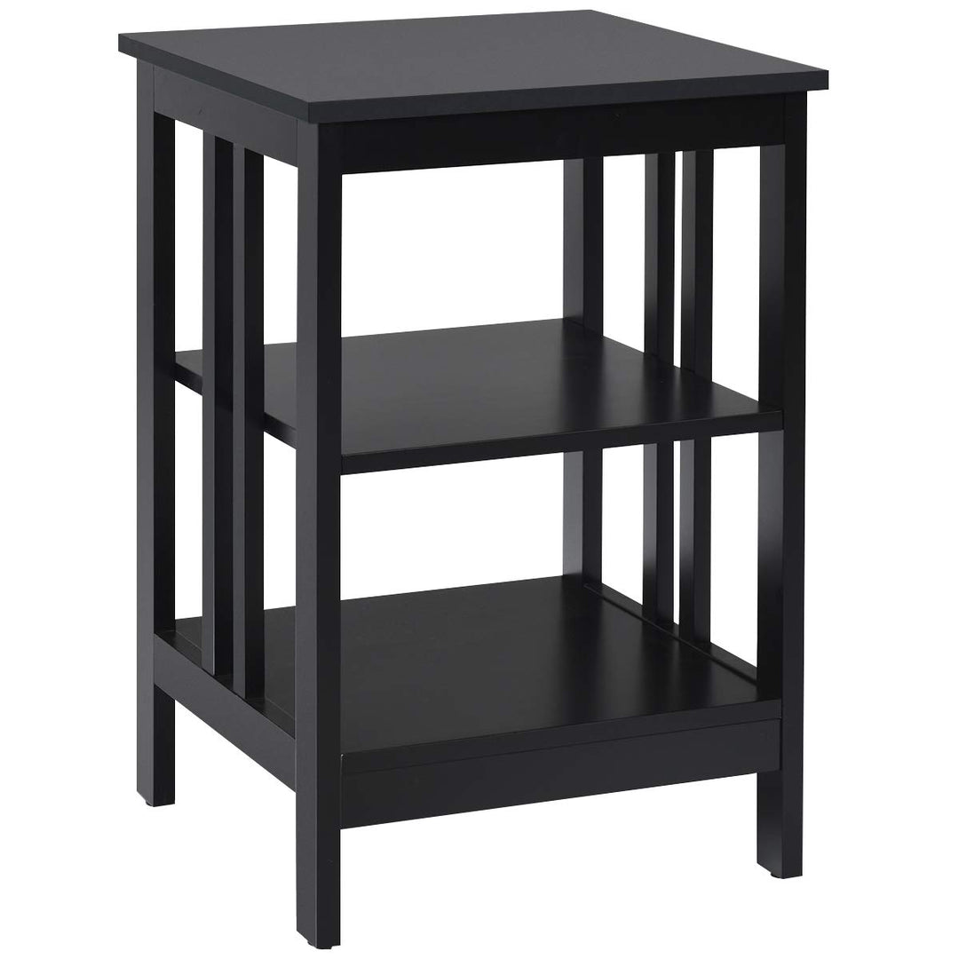 Giantex Nightstand 3-Tier Sofa Side Table W/Reinforced Bars and Stable Structure